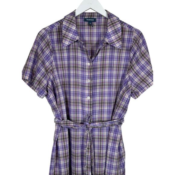 ModCloth Plaid To Know You Shirt Dress Plus Size 1X Purple Lavender - Picture 12 of 16